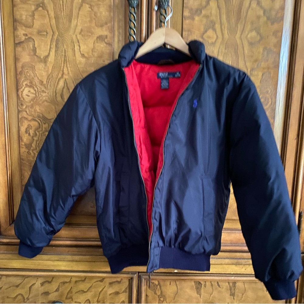 Vintage Polo Ralph Lauren Feather Down Navy Parka Jacket - Youth Size M 12/14